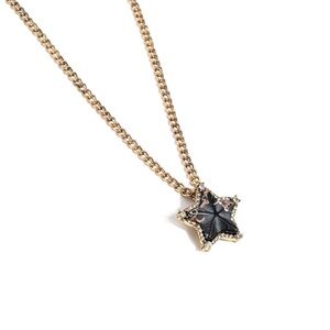 Gold and Black Star Pendant Necklace